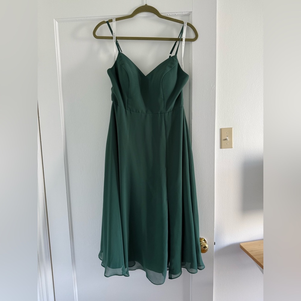 Azazie Dark Green Bridesmaid Dress Custom Size, Size 8
